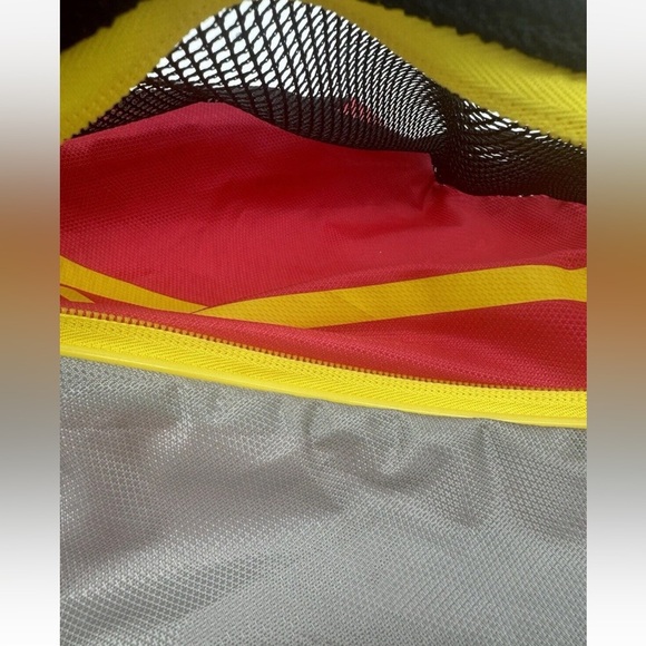 Adidas Cinch Sack Drawstring Backpack Sling Gym Bag Pink Gray Yellow Neon Zip - Picture 6 of 6